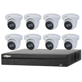 8 Dahua 4MP IR Fixed focal Eyeball (IPC-HDW3441TM-AS) with 8Ch NVR (DHI-NVR4108HS-8P-4KS2) and 2TB HDD