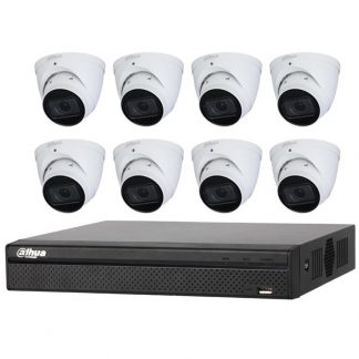 8 Varifocal Turret Cameras (IPC-HDW2831T-ZS-S2) with 8Ch NVR (DHI-NVR4108HS-8P-4KS2) and 2TB HDD