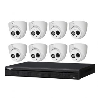 8 Dahua Starlight Turret Cameras (DH-IPC-HDW4631EMP-0208B) with 8Ch NVR (DHI-NVR4108HS-8P-4KS2) and 2TB HDD