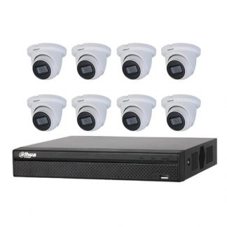 8 Dahua 5MP IR Fixed focal Eyeball (DH-IPC-HDW3541TM-AS) with 8Ch NVR (DHI-NVR4108HS-8P-4KS2) with 2Tb HDD