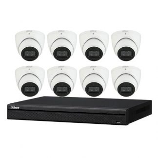 8 Turret Cameras (DH-IPC-HDW3641TM-AS) with 8Ch NVR (NVR4108HS-8P-4KS2) and 2TB HDD